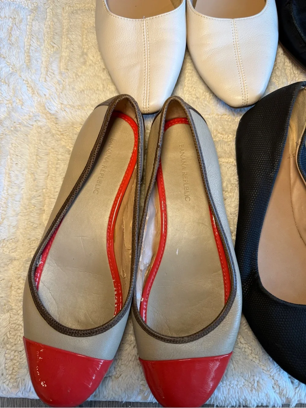 J. Crew Women's Mixed Flats Set in Black, White, Red, Beige